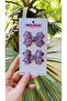 Purple Lilac Bow with Glitter and Shimmer, 2-Piece Bow Buckle - 2