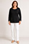 Women's Zero Collar Long Sleeve Lace Embroidered Bluz Y26-611-Black