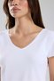 Women's V-Neck Knitted Fabric Basic T-Shirt - 5