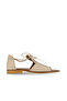 Cream Leather Women's Flat Sandals