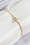 Brass Zircon Stone Starfish Model Gold Color Women's Bracelet