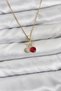 316L Steel Chain Gold Color Cherry Model Zircon Stone Women's Necklace