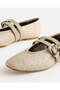 Women Ivory Buckle Trim Ballerinas - 3