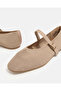 Women Beige Knitted Ballerinas - 3