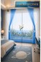 Blue Color Gradient Teen Room Children's Room Tulle Background Set Tulle Curtain