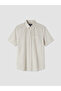 Özmarka New Season Beige Regular Fit Striped Men's Shirt - 4