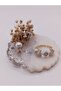 White Minelled, Zircon Stone, Adjustable Steel Ring - 4