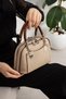 As 731 Double Strap Lined Hand and Shoulder Bag Suitable for Daily Use Mink Taba - 5