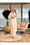 7114 Front Oval Back Long Linen Suit Ecru - 2