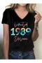Women's Mix Printed V-Neck Sleeved Regular Fit Comfortable T-Shirt