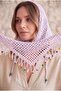 Boho Knot Women's Bead Detailed Organic Cotton Knitted Bandana - 3