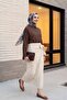 Oversize Linen Shirt with Pockets on the Back - Brown