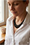 Handmade Indian Obsidian Natural Stone Detailed Filigree Special Design Authentic Necklace - 2