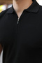 Men's Zippered Collar Short Sleeve Tshirt - 7