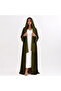 Olive Green Polka Dot Hooded Abaya