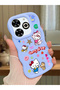 Infinix Smart 8 Plus Compatible Case Camera Protector Blue Silicone Couple Phone Case Kitty Pattern