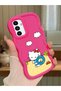 Samsung Galaxy A04S Compatible Case Camera Protector Red Silicone Couple Phone Case Kitty Pattern