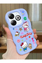 Infinix Hot 40I Compatible Case Camera Protector Blue Silicone Couple Phone Case Kitty Pattern