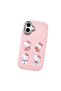 iPhone 16 Plus Compatible Case with Camera Protector Pink Silicone Couple Phone Case with Kitty Pattern - 3