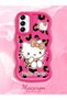 Samsung Galaxy A14 Compatible Case Camera Protector Red Silicone Couple Phone Case Kitty Pattern - 2
