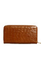 Tan Leather Crocodile Print Women's Wallet - 3