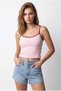 2170 Women's High Waist Cut-Off Leg Pocket Detailed Denim Shorts Blue