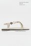 Selene Beige Gold Accessory Detail Cross-Strapped Flat Sole Women's Sandals - 2
