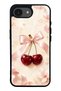 iPhone 16E Glossy Phone Case with Cherry Pearl Ribbon Design