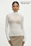 Women's Cashmere Ultra Soft Stand Collar Blouse White