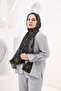 Petra Circular Ethnic Pattern Shawl - Dark Khaki Gray