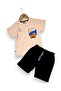 Boys' Summer Embroidered T-Shirt and Shorts Set for Ages 2-3-4-5-6, 2-Piece Top and Bottom Set - 2