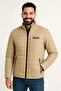 معطف بومبر مبطن للرجال من Micro Water Repellent B مطبوع مزود بسحاب - بيج - 4