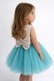 Girl's Beaded Collar Heart Back Detail Sequin Belted Tulle Evening Dress 1-5 Years Birthday, Special Occasion, Wedding - 2