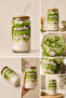 كوب زجاج مع غطاء خشب Matcha سعة 350 مل