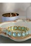 Blue Natural Stone Looking Like Gold Women's Steel Flexible Bracelet - 2