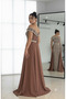 Women's One-Shoulder Stone Embellished Cape Evening Dress - 2