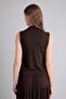 Slim Fit Half Turtleneck Sleeveless Brown Blouse H8821Ax26Au - 5