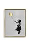 Banksy Style Gold Heart Kids Wall Art | Portrait Framed Canvas Print with Gold Foil Embossed | Luxury Modern Decor for Kids Room - 2