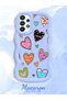 Samsung Galaxy A33 5g Compatible Case Camera Protector Blue Silicone Couple Phone Case Heart Pattern - 2