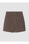 Brown Side Tie Polka Dot Women's Shorts Skirt - 6