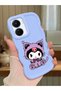 Vivo Y16 Compatible Case Camera Protector Blue Silicone Couple Phone Case Kuromi Pattern