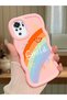 Redmi Note 10S Compatible Case Camera Protector Pink Silicone Couple Phone Case Rainbow Pattern
