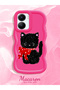 Vivo Y56 Compatible Case Camera Protector Red Silicone Couple Phone Case Cat Pattern - 2