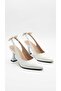 Royele Women's Heeled Shoes Goblet Heel Bowknot Pointed Toe Slingback Open Back Classic Office Stylish - 4