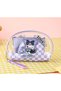Kawaii Transparent Cosmetic Pouch Set – Cute Cartoon Makeup Bag with Zipper & Wrist Strap