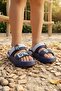 4505 Navy Blue Emoji Casual Beach Pool Children's Slippers & Sandals - 3