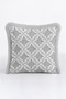 Elegant Fringed Pillowcase with Damask Floral Pattern - Classic Floral Modern Gray Tassel Throw Pillow Cover - 5