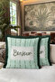 Botanical Vintage Bonjour Fringed Pillowcase - Romantic Spring Mint Green Tassel Throw Pillow Cover - 6