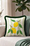 Lemon Stripes Tropical Fringe Pillowcase - Fruity Botanical Green Black Tassel Throw Pillow Cover - 2