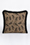 Exotic Lizard Motif Fringed Pillowcase - Safari Bohemian Mink Black Tassel Throw Pillow Cover - 5